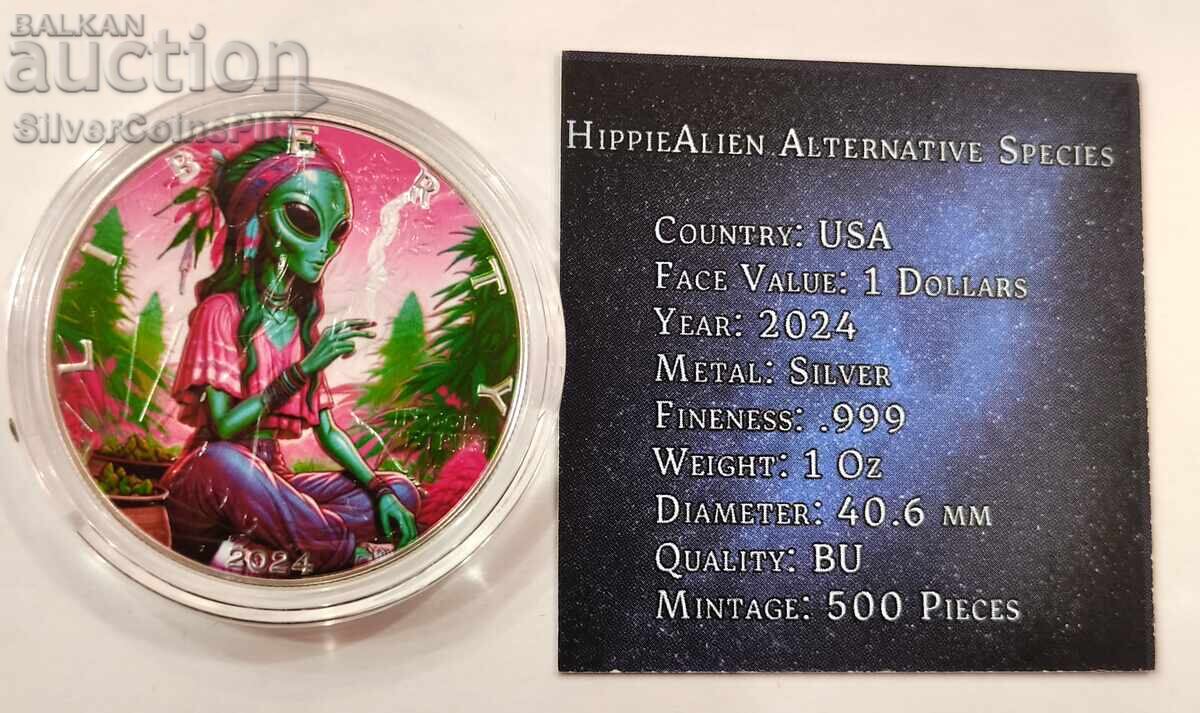 Argint 1 oz Hipster Extraterestru 2024 SUA - 5