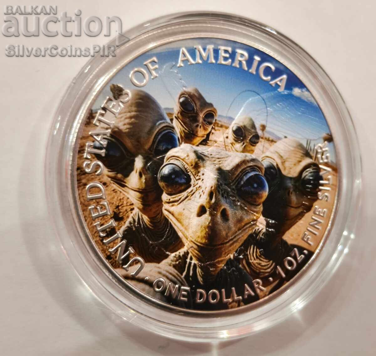 Argint 1 oz Hipster Extraterestru 2024 SUA - 6