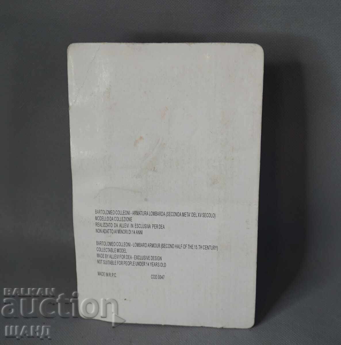 Licitație Figurină veche de jucărie soldat de plumb cavaler cu cutie 13 cm