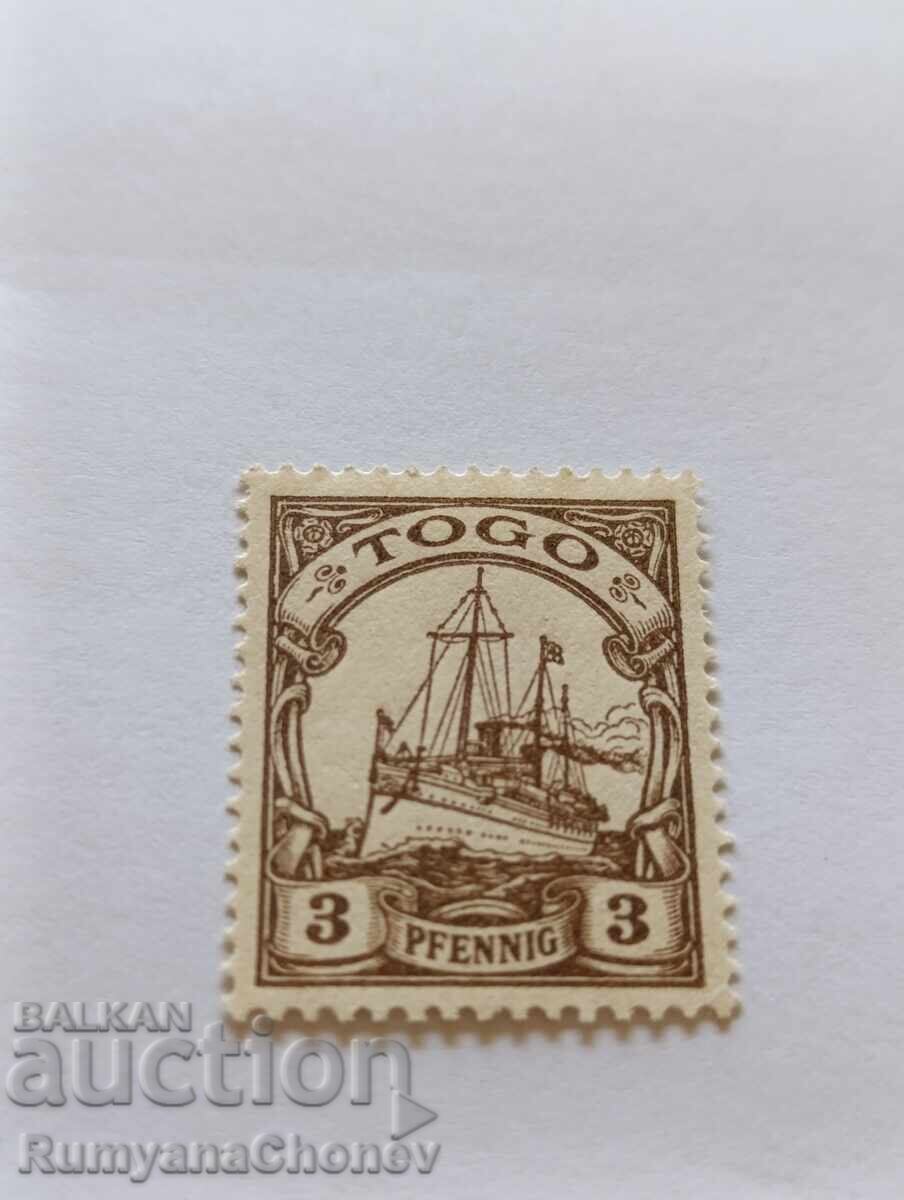 Timbre poștal Germania 3 Pfennig Togo