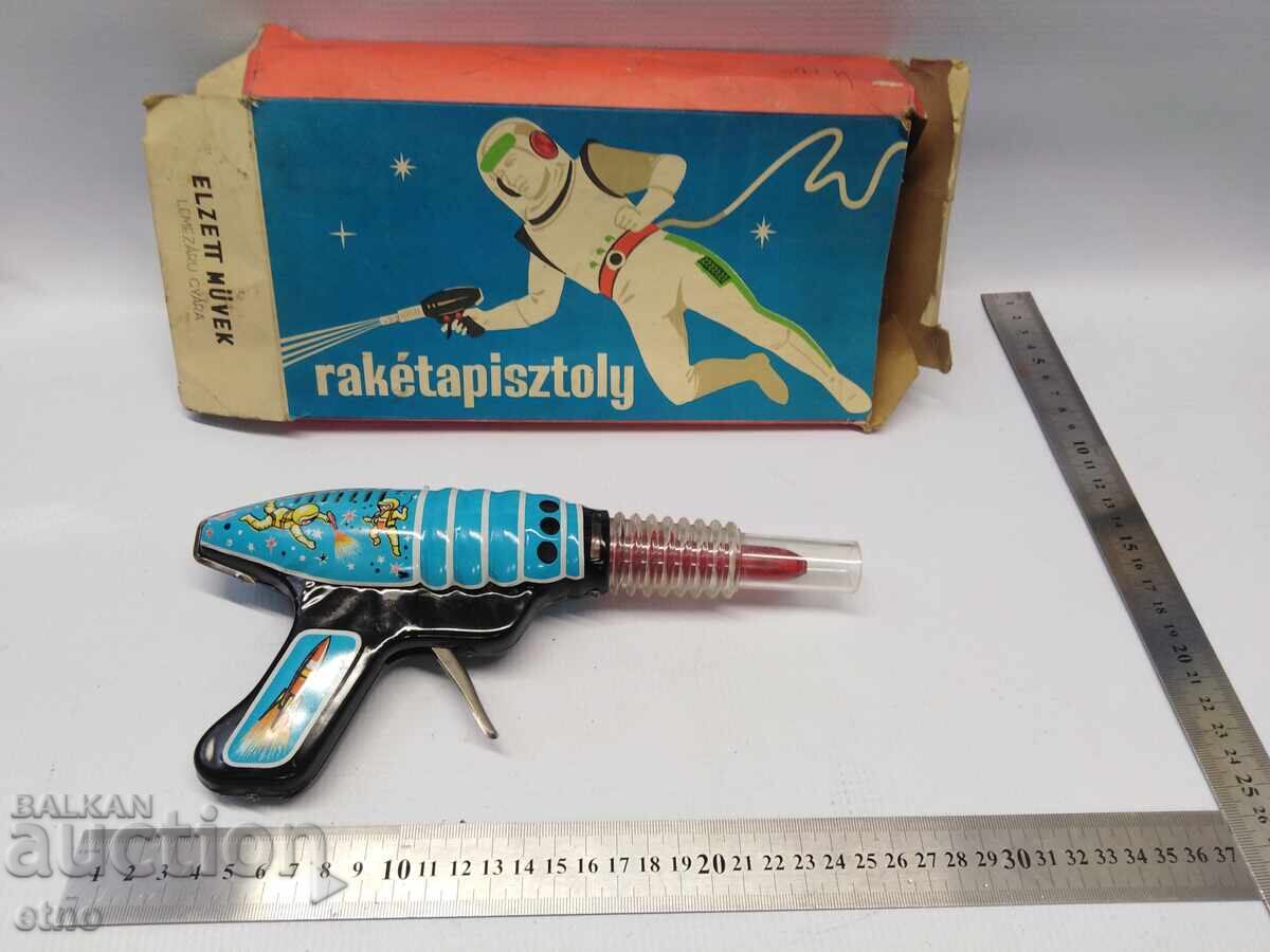 1984 g. JUCĂRIE SOCIALISTĂ-BLASTER, PISTOL SPAȚIAL CU CUTIE