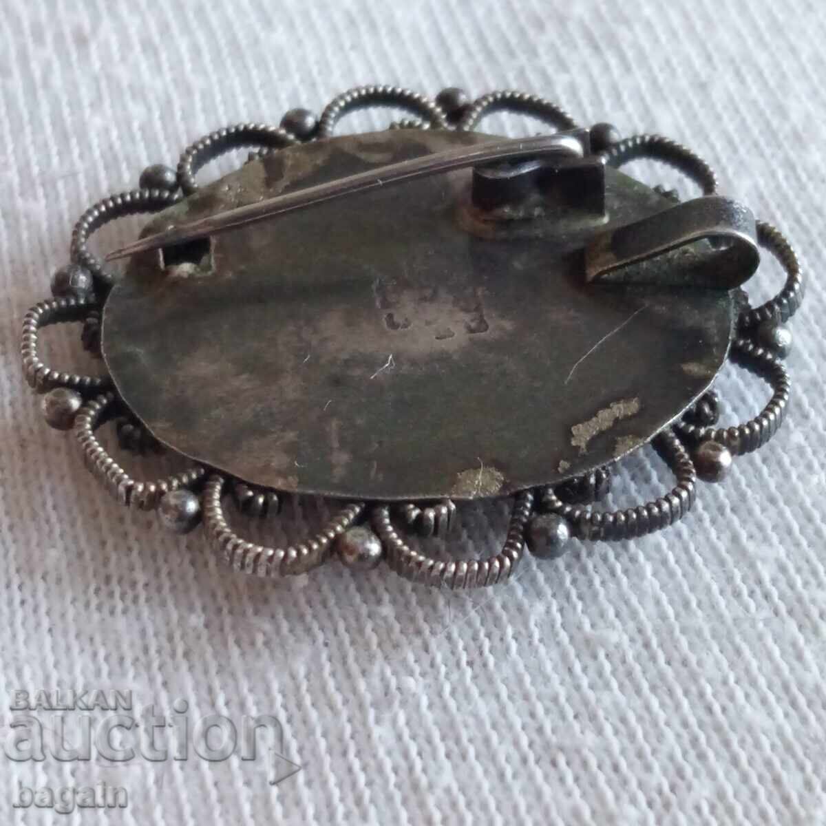 Pandantiv-broșă unicat din argint cu corali - 5