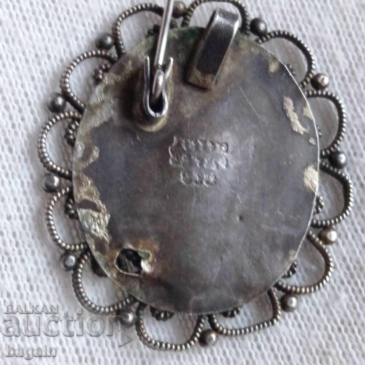 Pandantiv-broșă unicat din argint cu corali - 6