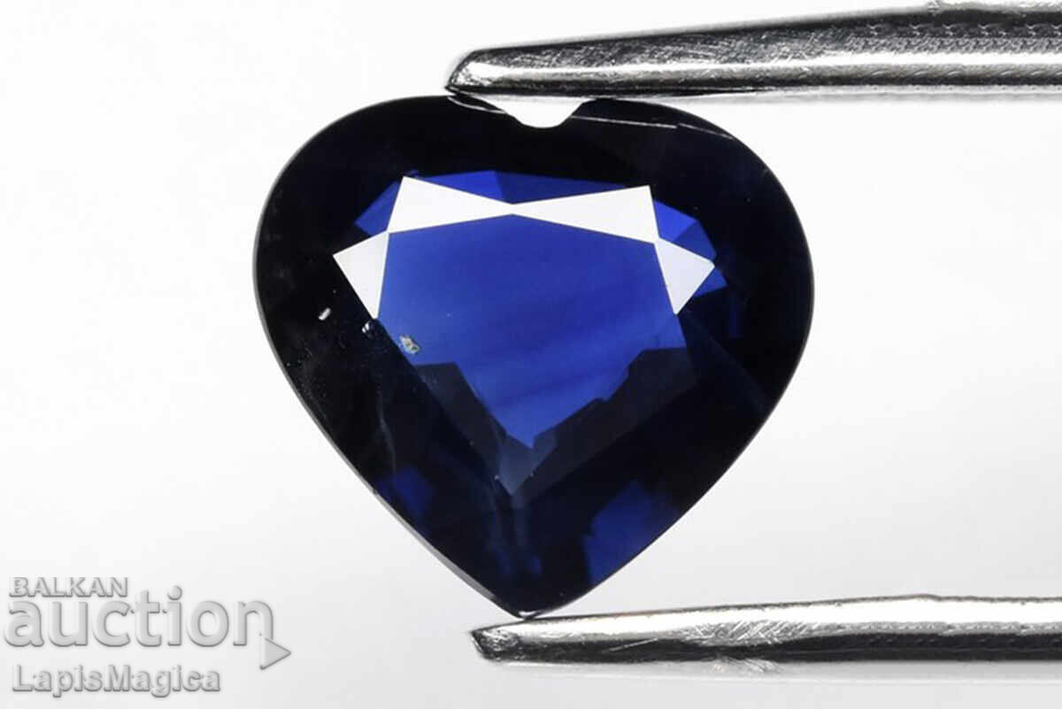 Safir albastru din Australia - încălzit 0.78ct VS inimă