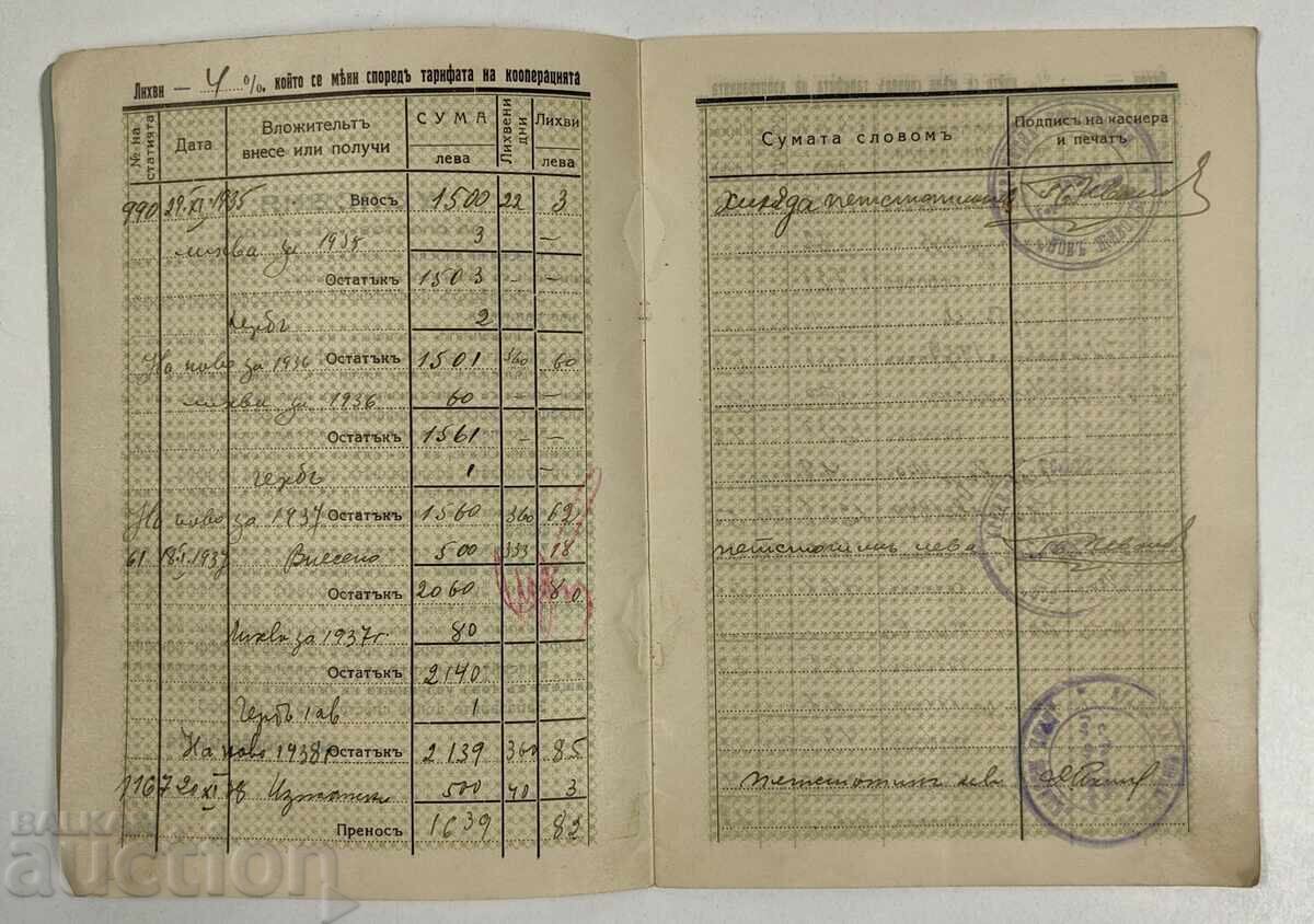 Livrarea 1935 COOPERATIVĂ DE CREDIT VIAȚĂ NOUĂ CARNET DE ECONOMII