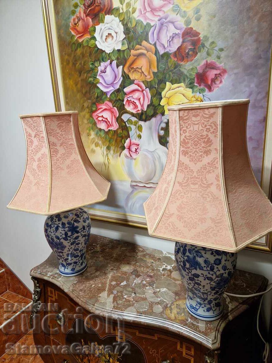Доставка на Чифт страхотни английски порцеланови нощни лампи нощни