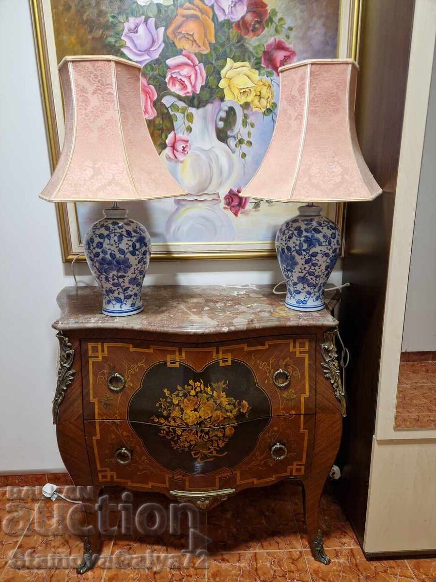 Pereche superbă de veioze din porțelan englezesc - 7