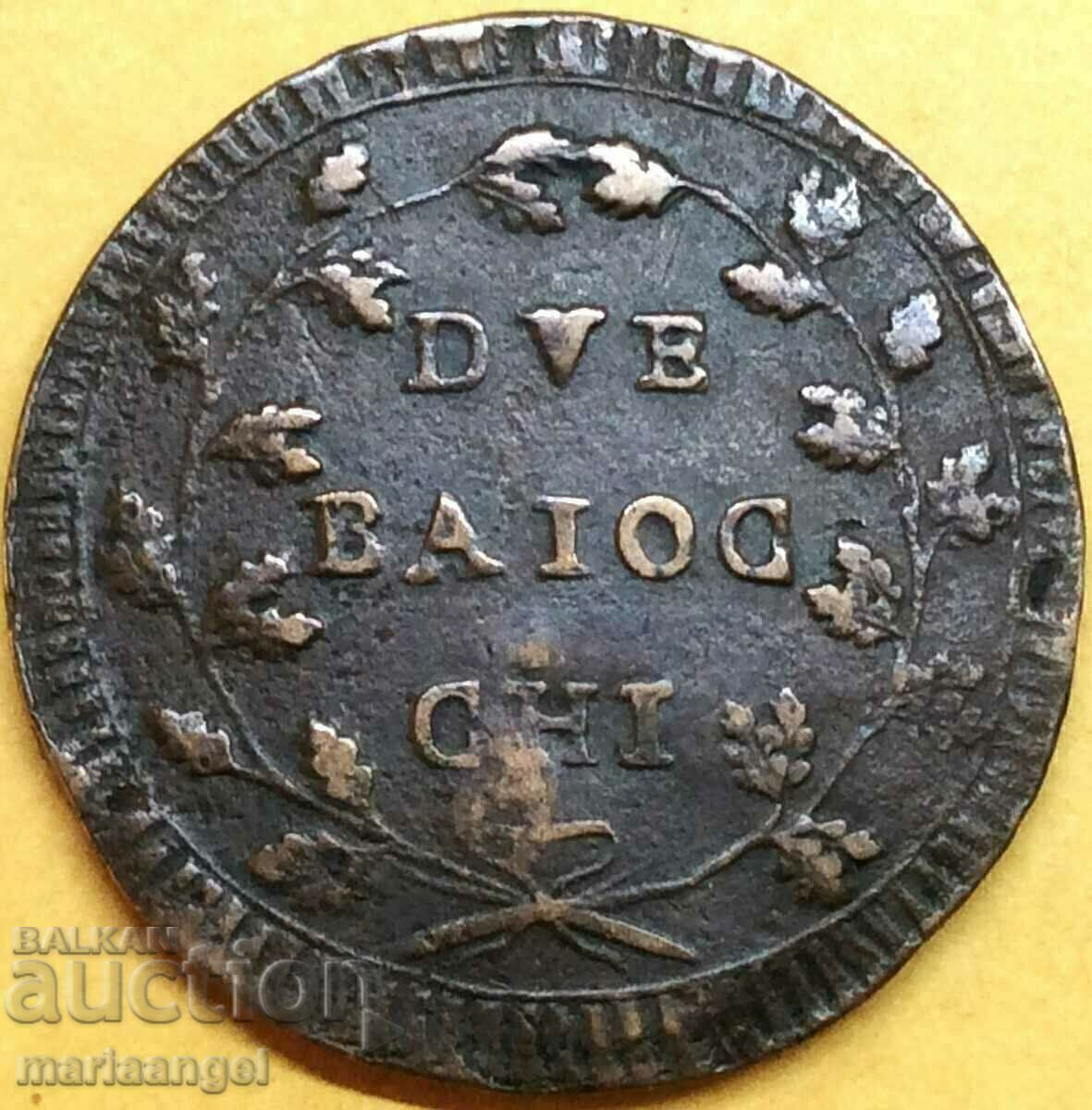 First Roman Republic 2 bayochi 1798 -1799 Vatican 35mm 19g with price € 79.90 | 156.27 BGN