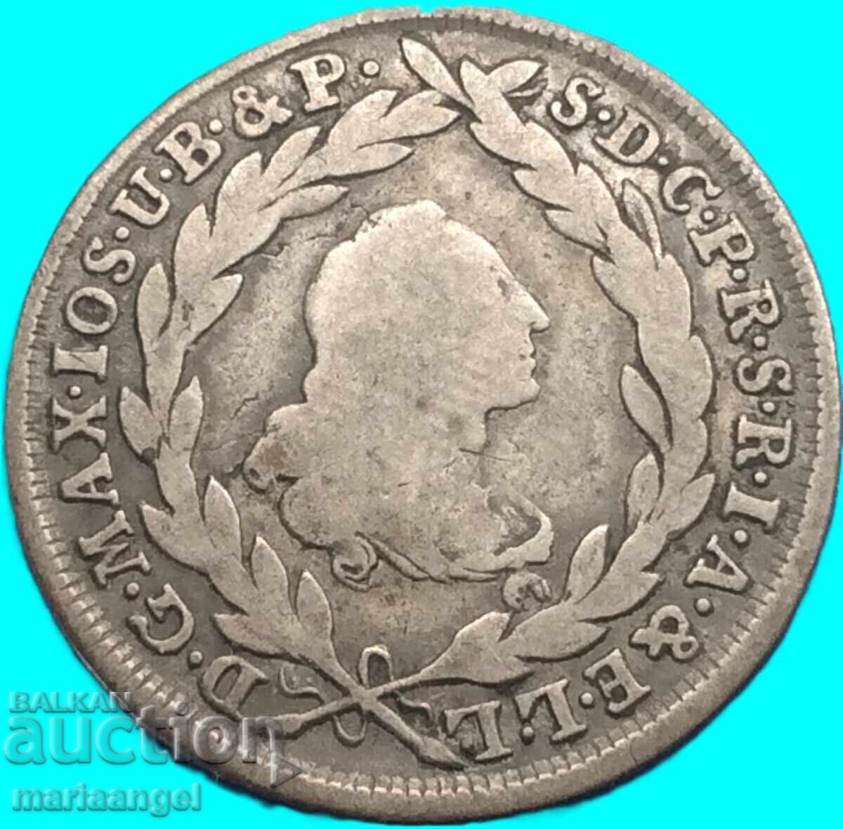 Bavaria 10 kreĭtsari 1774 Germania Maximilian Iosif rar - 5