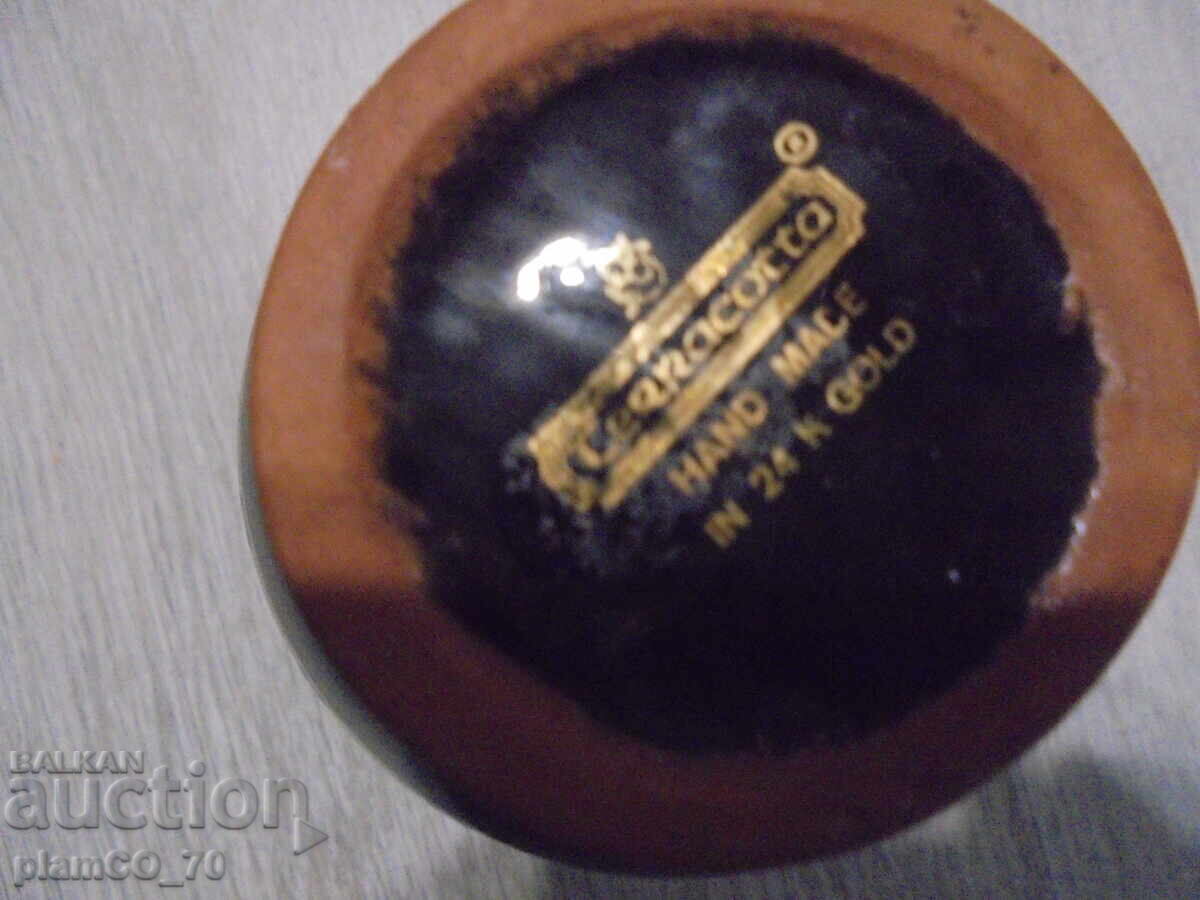 №8440 Old small ceramic vase - terracotta, 24K - 5