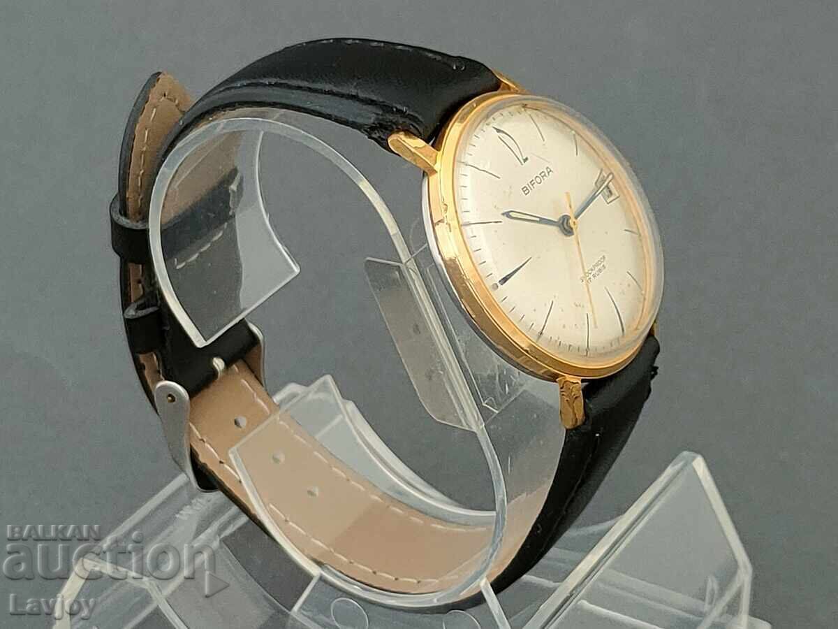 Auction  Bifora 17 rubis shockproof gold-plated