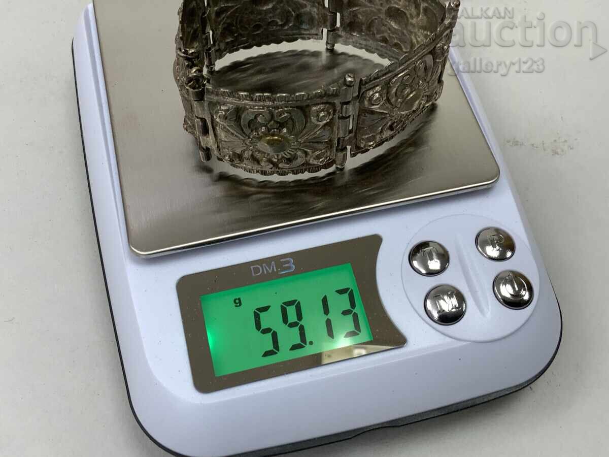 Възрожденска гривна сребро сечан - 5