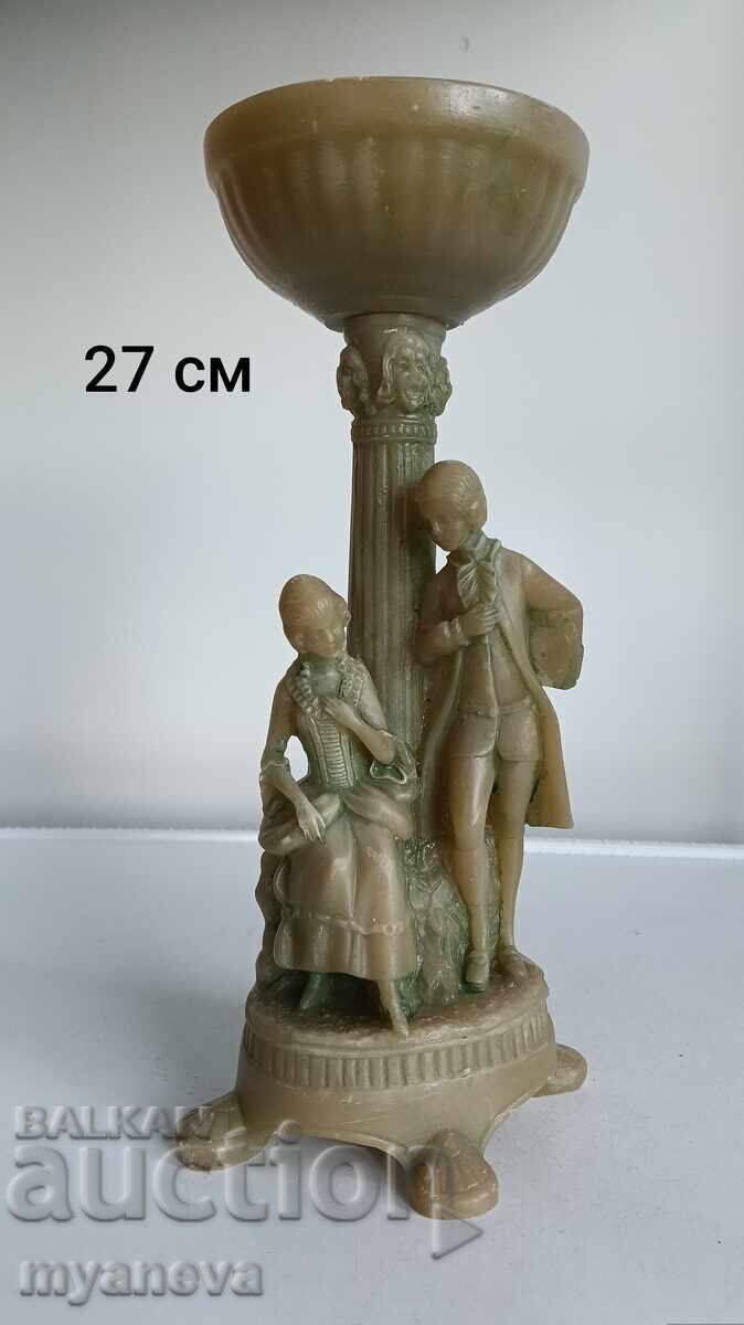 Statuetă barocă reprezentând scenă galantă cu îndrăgostiți