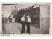 Бургас 1920те пристанището, параход стара снимка /58004