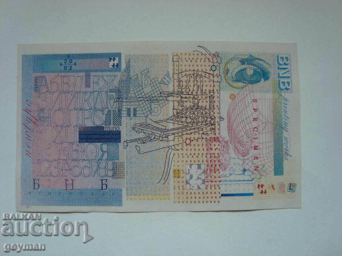 Proiect- bancnotă BAN - 2002 an. - COPIE