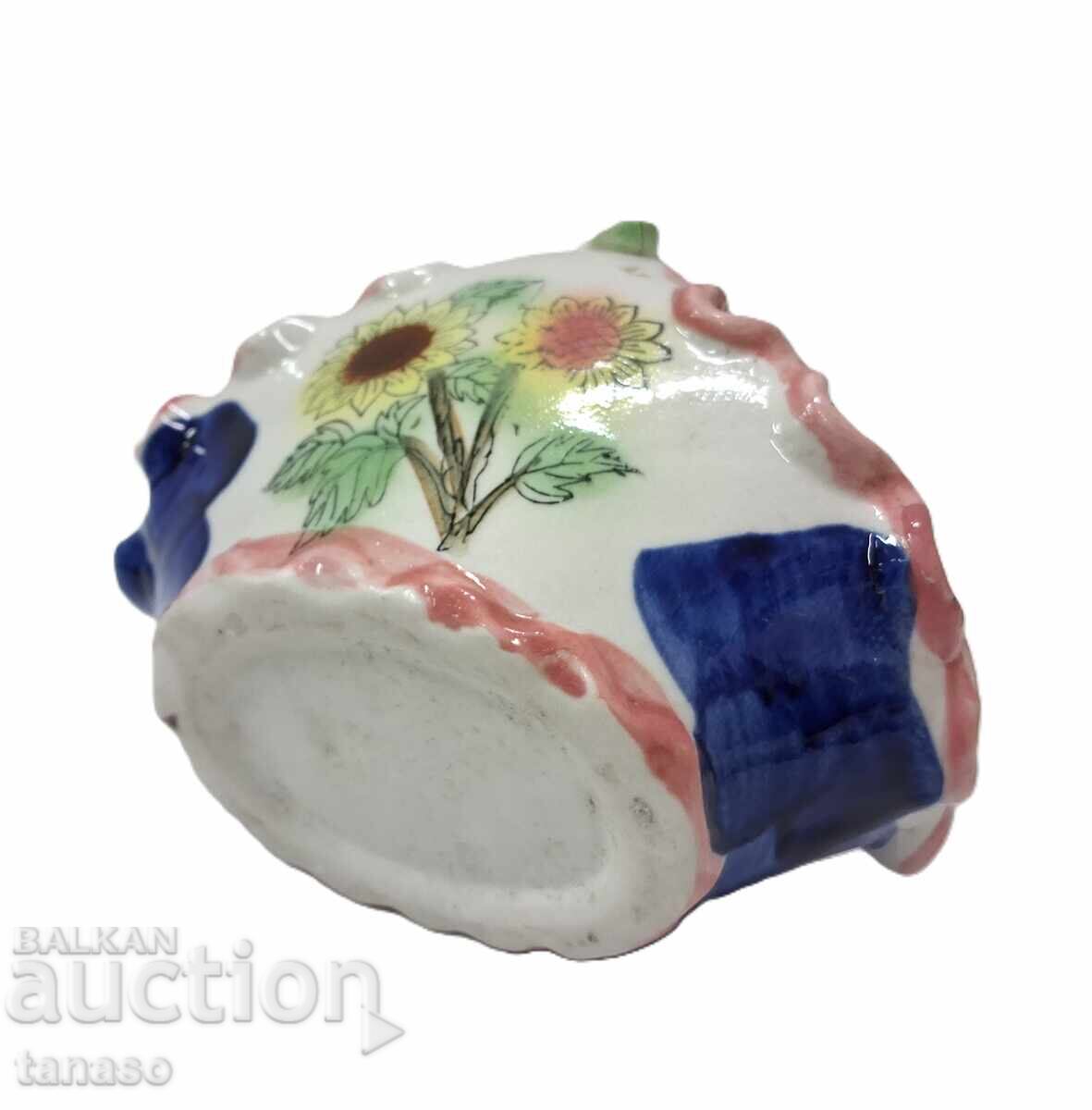 Coșuleț decorativ ceramic „Floarea-soarelui” – Pictat manual - 7