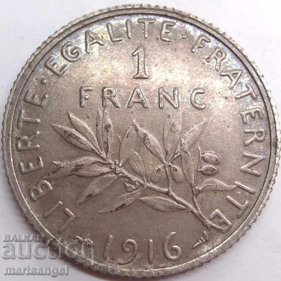 Licitație 1 Franc 1916 Franța argint