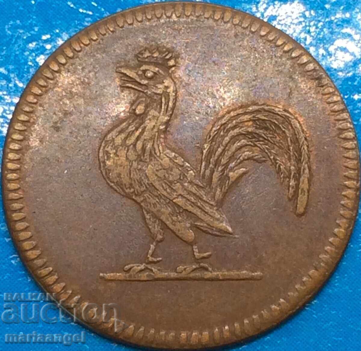 1 pfennig 1822 Frankfurt Germania - rar
