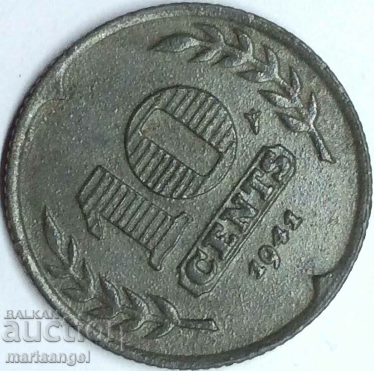 Παράδοση Ολλανδία 10 σεντ ψευδάργυρος 1941 - αρκετά σπάνιο