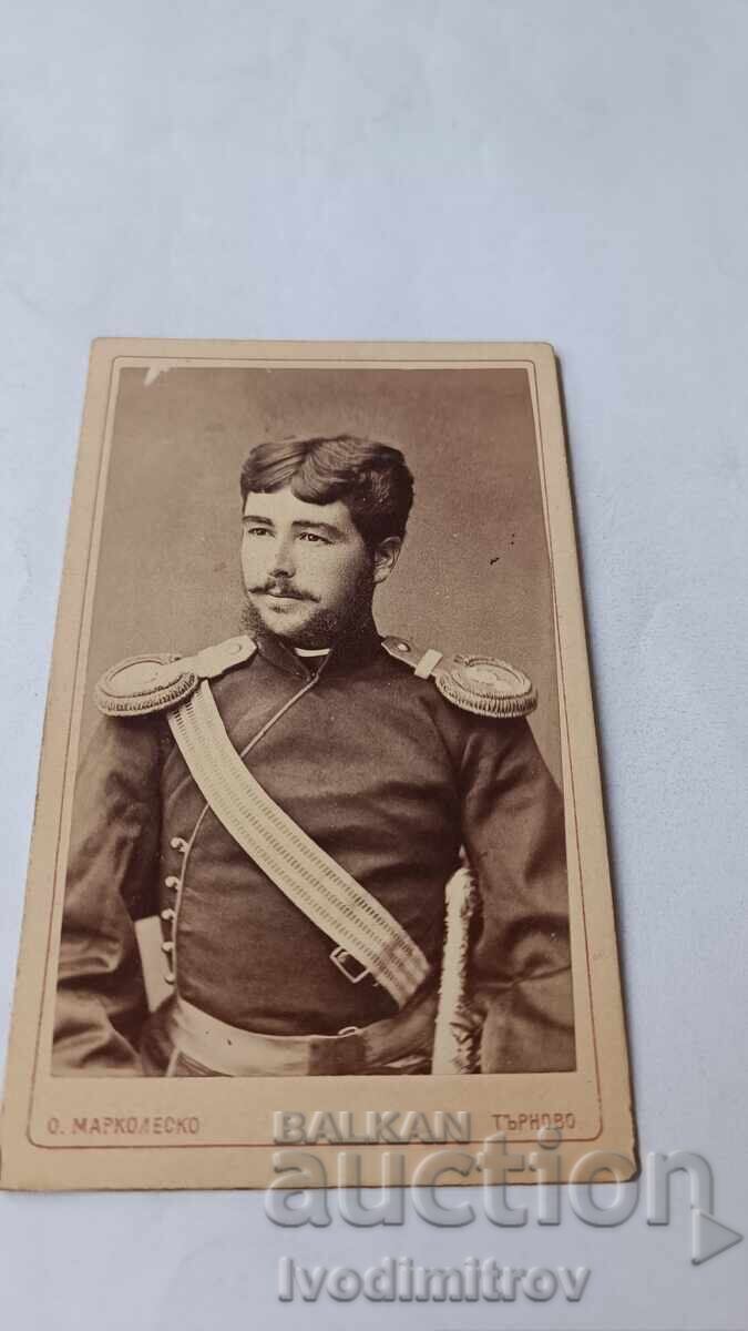 Fotografie Ofițer în uniformă de paradă Sliven 1886 Carton