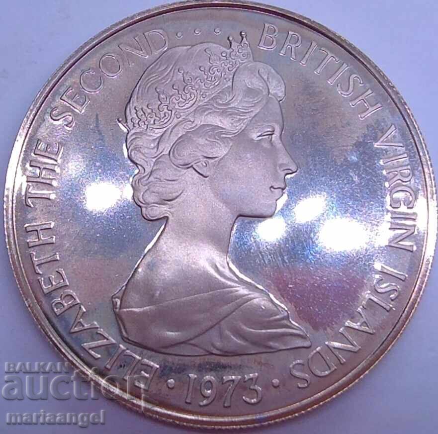 25 цента 1973 PROOF Британски Вирджински острови - 6