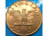 5 centesimi 1941 Italy brass