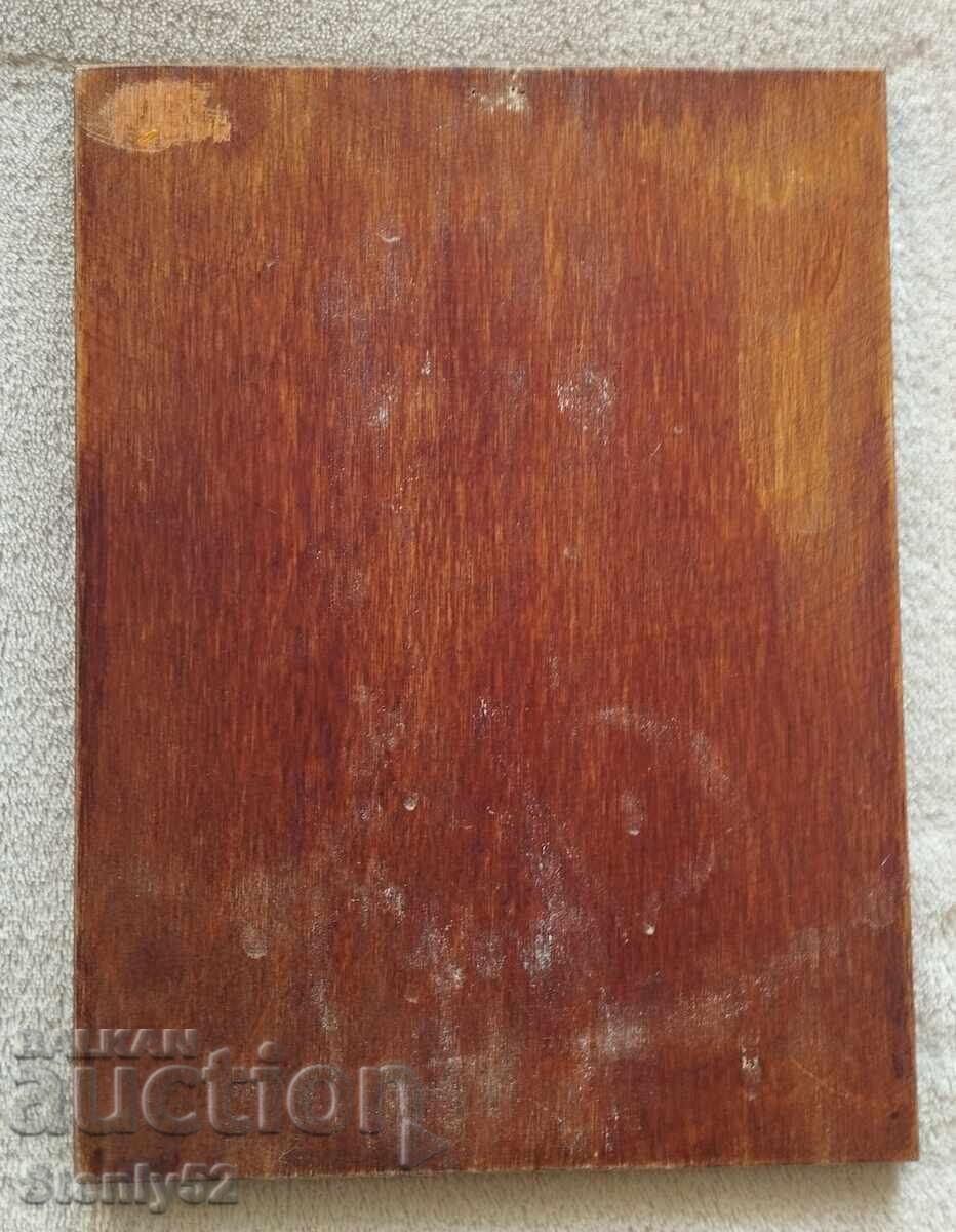 Veche scândură de tăiat cu icoană a Fecioarei Maria cu pruncul - BZȚ cu preț € 2.00 | 3.91 BGN