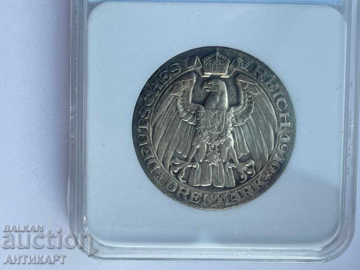 Silver Coin 3 Mark 1912 Germany Univ. Berlin MS-62 - 5