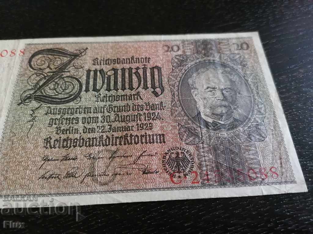 Delivery of Banknote - Germany - 20 Marks | 1929