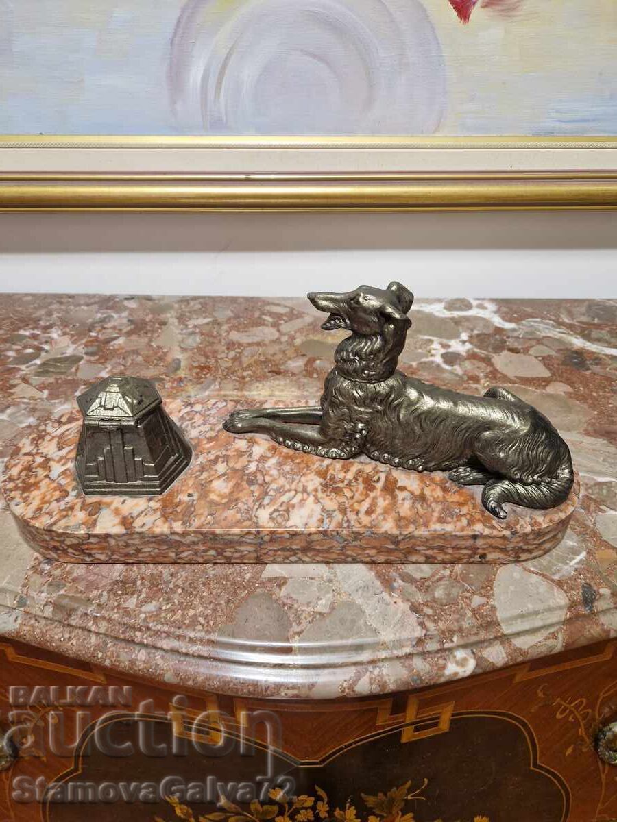 Auction  Wonderful antique French figural inkwell