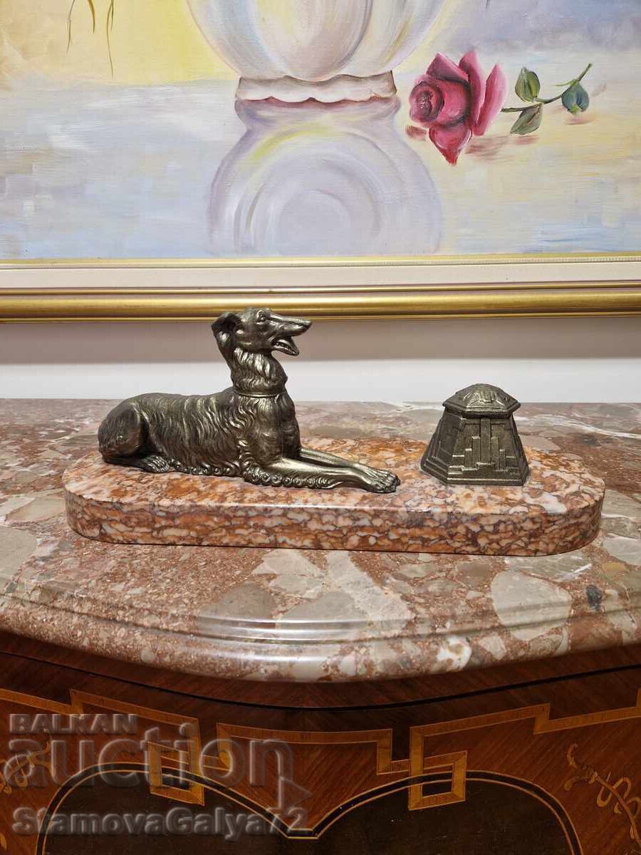 Delivery of Wonderful antique French figural inkwell