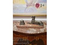 Страхотна антикварна френска фигурална мастилница