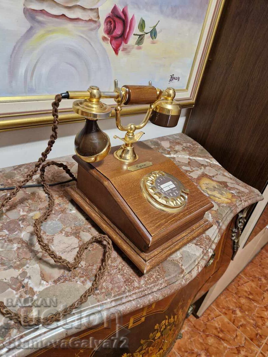 Livrarea Telefon antic francez din lemn, superb Livrarea Telefon antic francez din lemn, superb