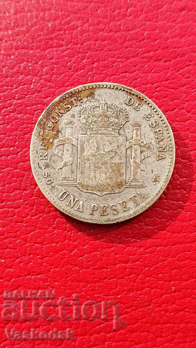 1 pesetă 1899 Spania argint!