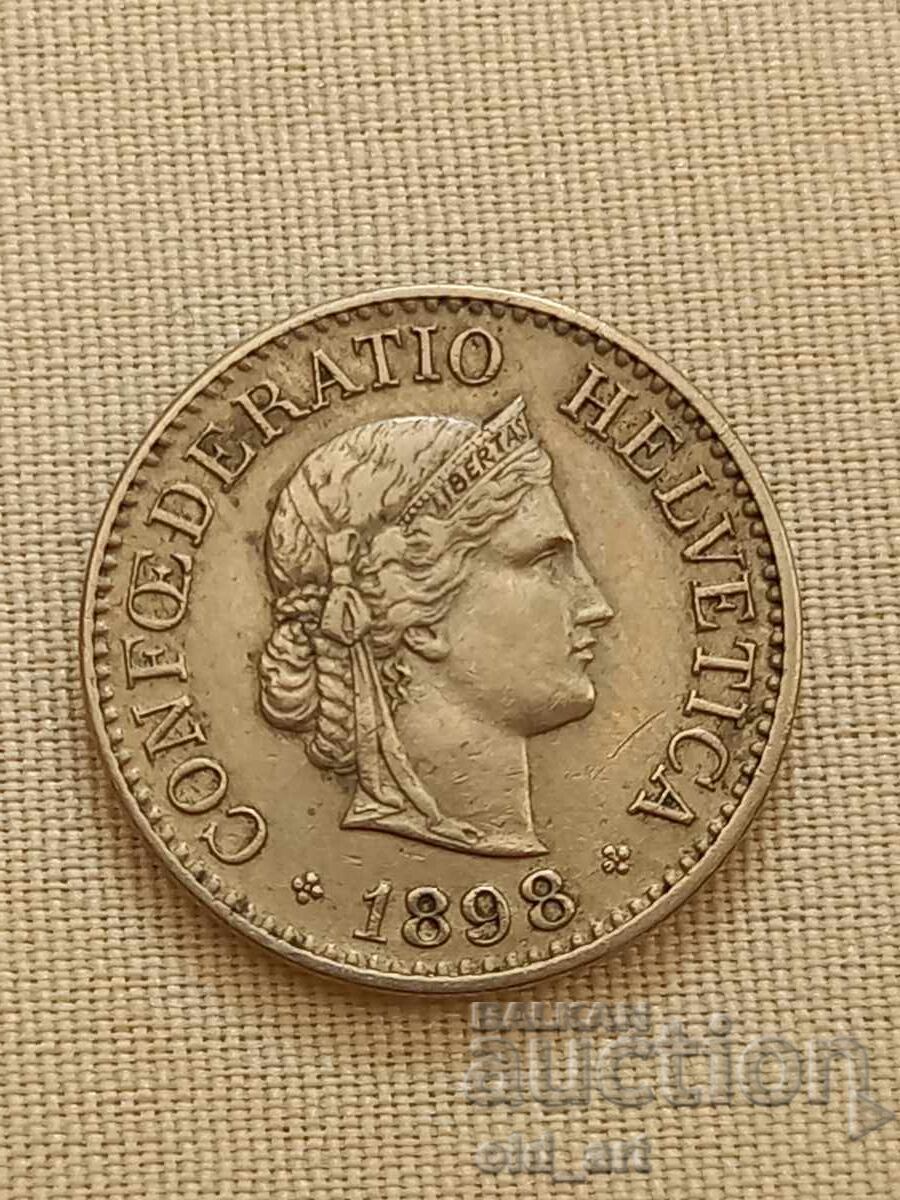 Monedă - Elveția, 10 rapeni 1898 cu preț € 25.00 | 48.90 BGN