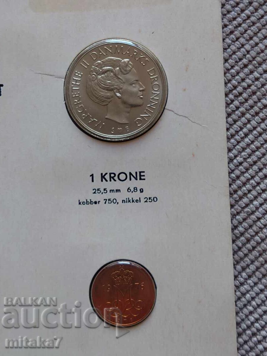Παράδοση Σετ νομισμάτων 1976, Δανία