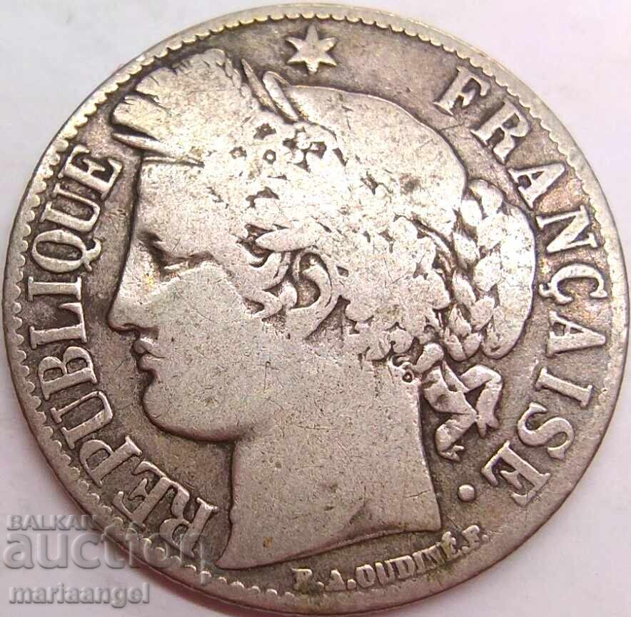 Δημοπρασία Γαλλία 1 φράγκο 1881 Μαριάννα ασήμι - αρκετά σπάνιο