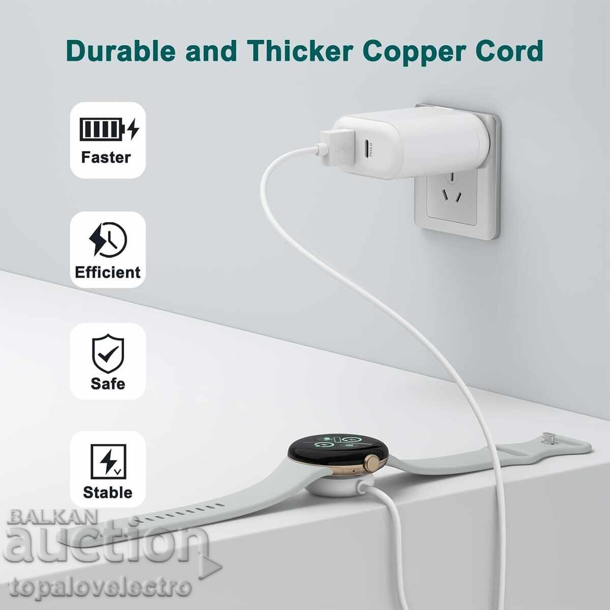 Παράδοση ΝΕΟ! Φορτιστής για Google Pixel Watch 2 – USB βάση φόρτισης 1μ