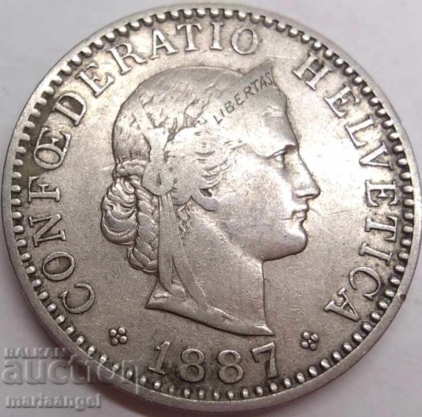 20 Rapen 1887 Elveția Cantonul Berna - an rar