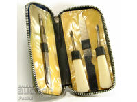 Стар Комплект за Маникюр Седефен Ефект в 'Кожен' Несесер