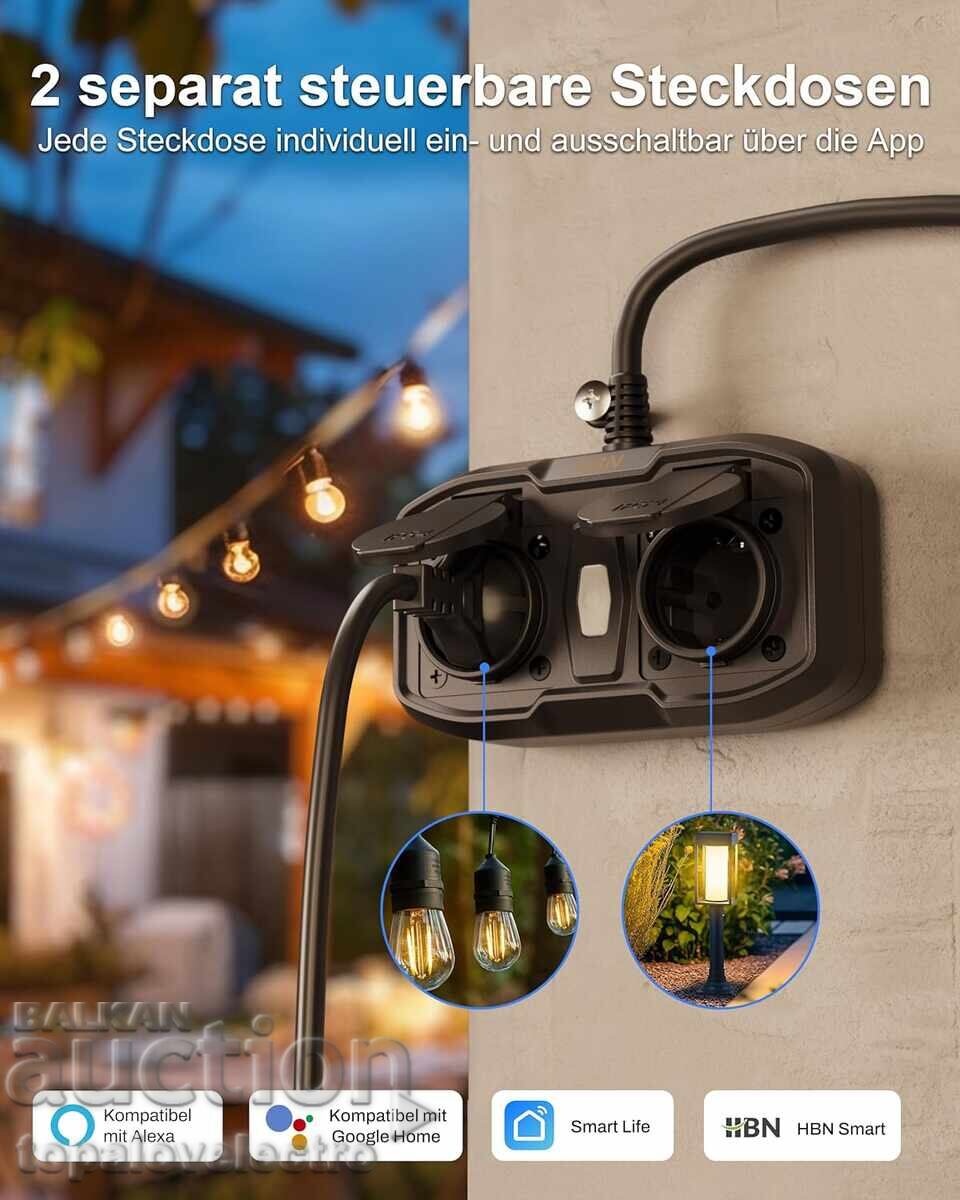 NOU! Priza WiFi externă HBN cu 2 ieșiri independente – Smart cu preț € 25.00 | 48.90 BGN