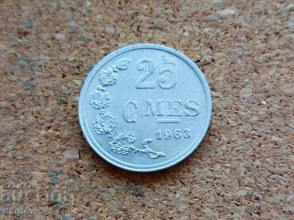 Λουξεμβούργο 25 σεντίμ, 1963