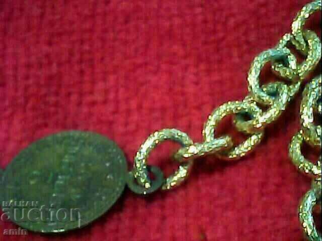 Livrarea frumos set de colier placat cu aur vechi de 9 monede vechi San Marin