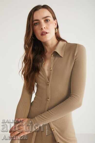 Риза памук ,цвят камел,размер М