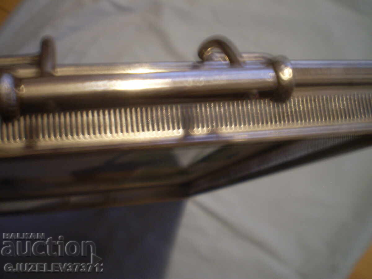 Tavă vintage pentru servire, porțelan, ramă metalică cu mânere - 5 Tavă vintage pentru servire, porțelan, ramă metalică cu mânere - 5