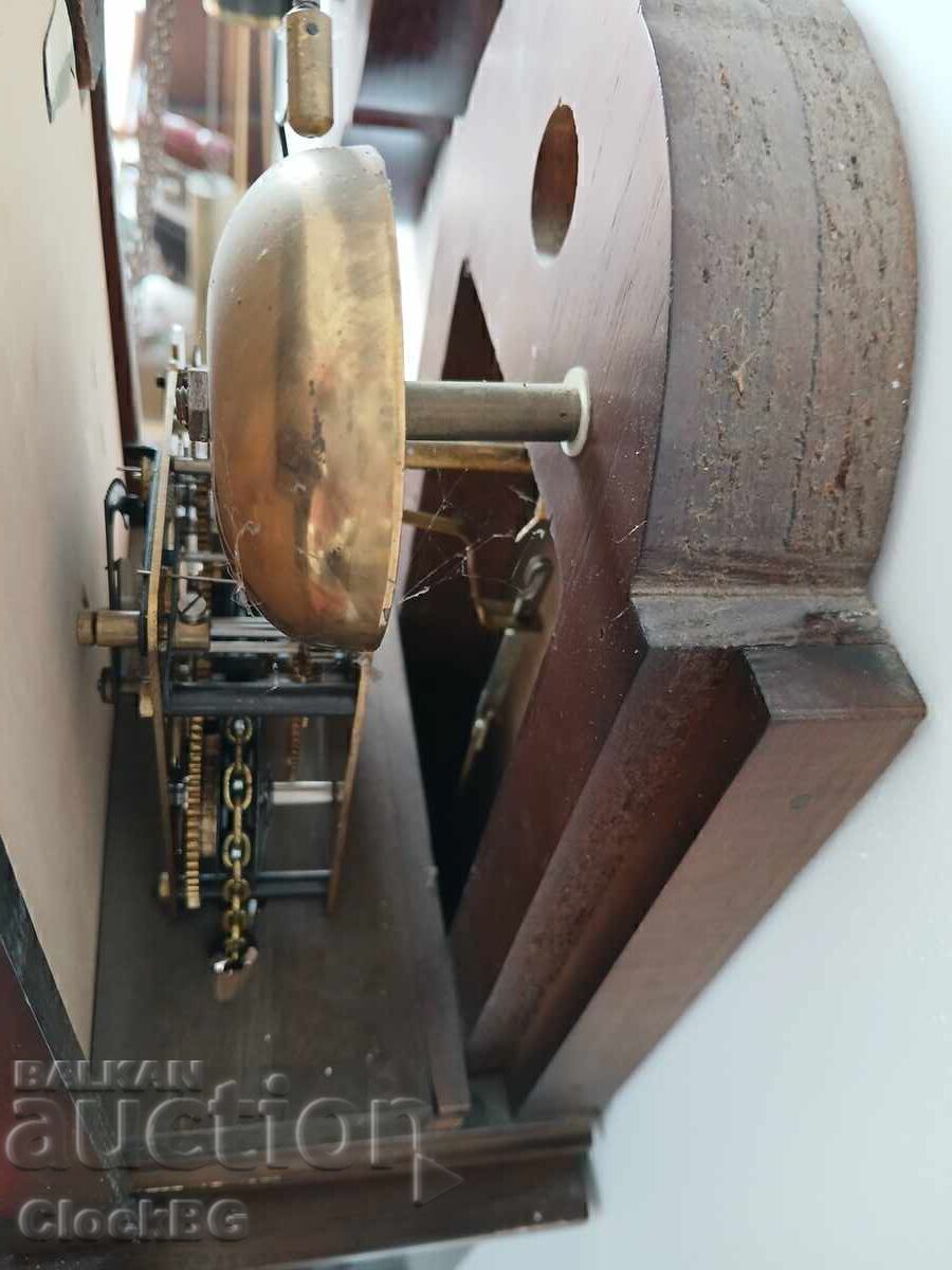 Παράδοση Ολλανδικό επιτοίχιο μηχανικό ρολόι με φιγούρα Άτλαντα και τρομπέτα
