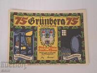 Uncirculated banknote 75 Pfennig 1921, Poland, Grünberg3