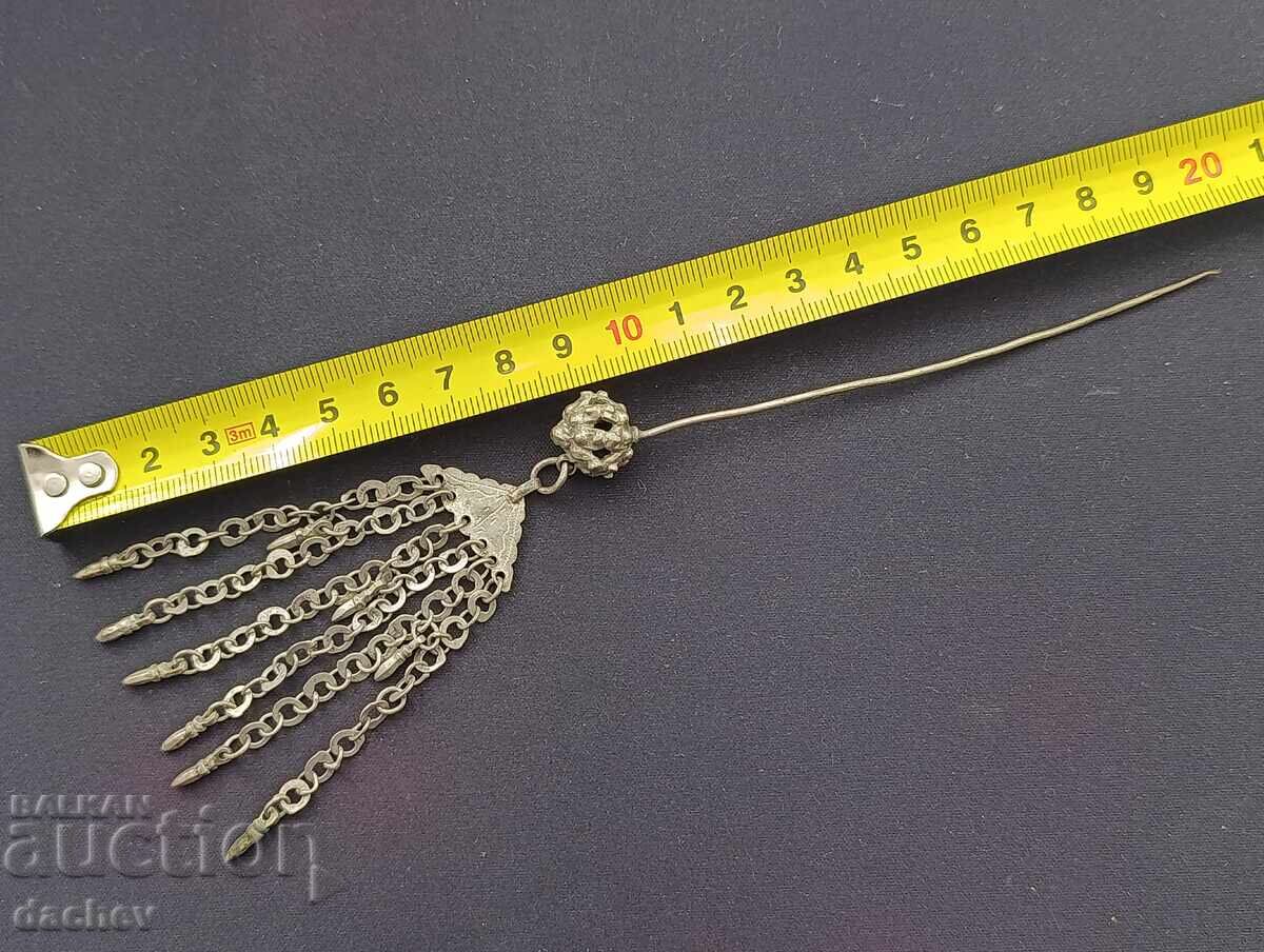 AC DE PĂR DIN ARGINT DE EPOCĂ - STARE EXCELENTĂ! Secolul 19