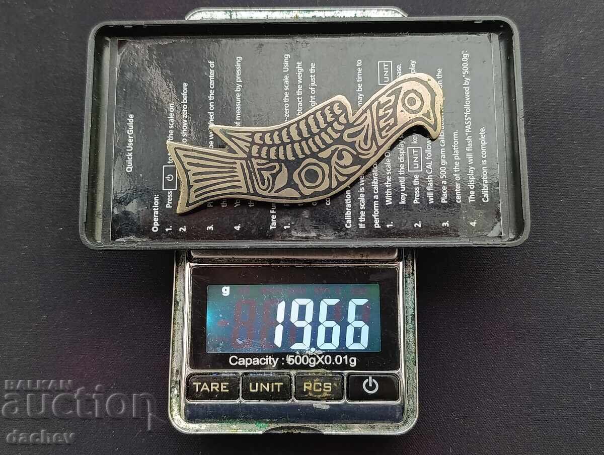 Veche agrafă de păr Secan cu email negru, costum popular bulgăresc, STARE EXCELENTĂ! - 6