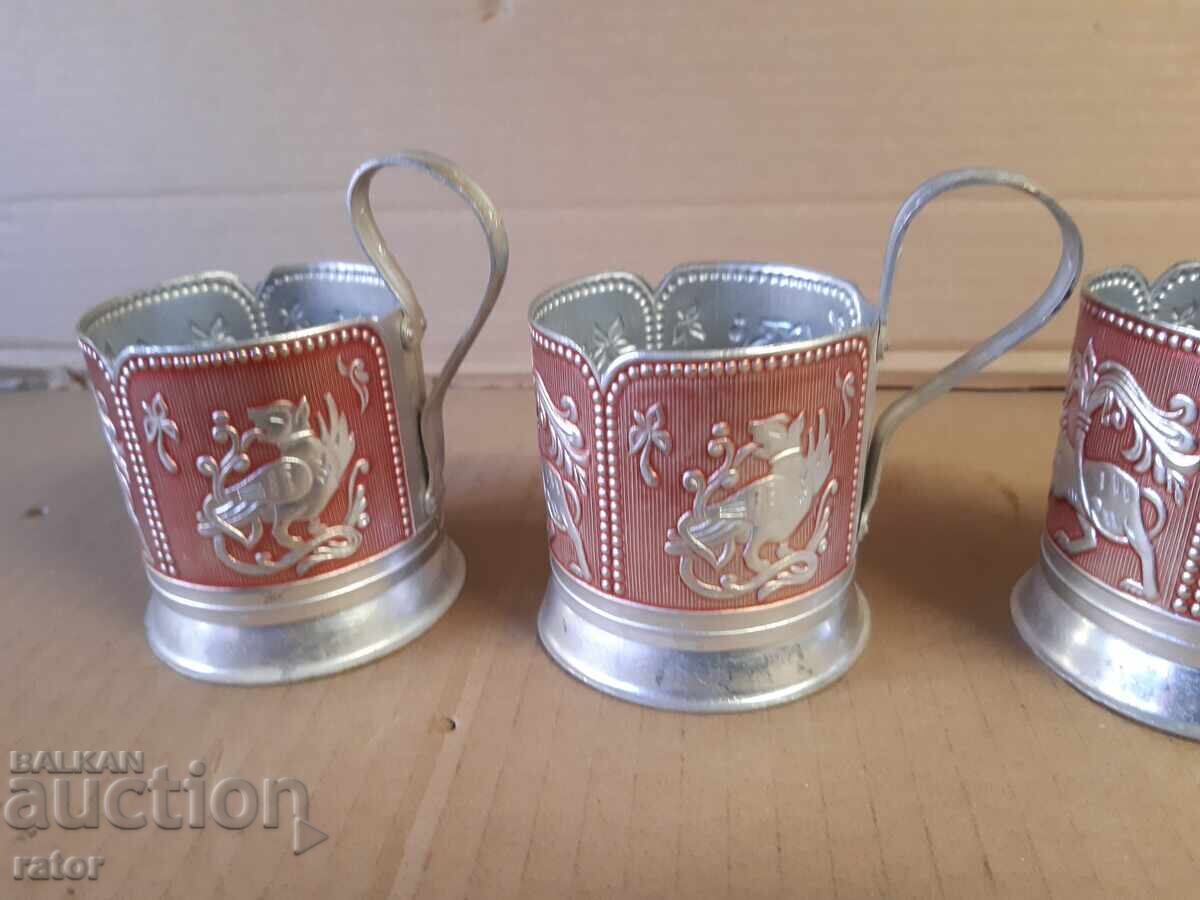 Stari krasivi  podstakani SSSR - 4 broya με τιμή € 5.99 | 11.72 BGN